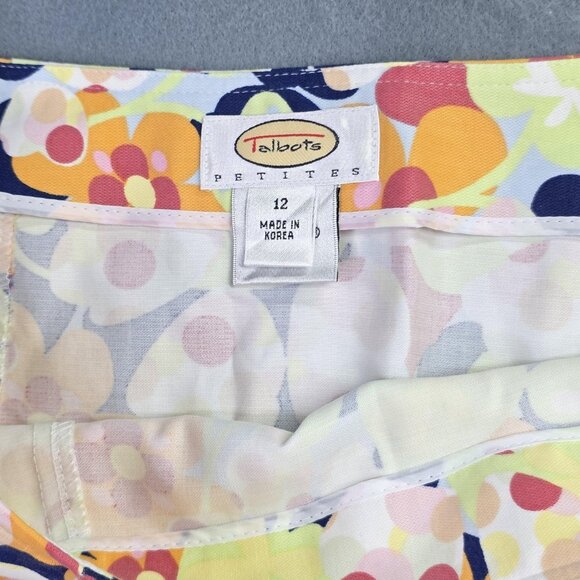 Talbots Skirt Womens 12 Floral Midi Petite Tencel Lyocell Casual Boho Retro - Picture 3 of 10